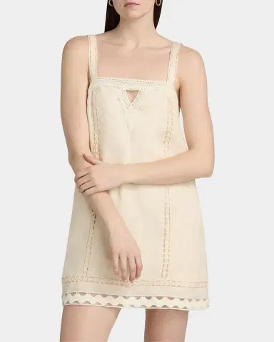 SIMKHAI Jasmine Linen Lace Minidress | Thumbnail 4 SIMKHAI Jasmine Linen Lace Minidress | Thumbnail 4