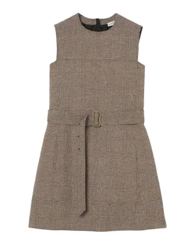 Burberry Alix Sleeveless Prince of Wales Check Belted Mini Dress | Thumbnail 1 Burberry Alix Sleeveless Prince of Wales Check Belted Mini Dress | Thumbnail 1