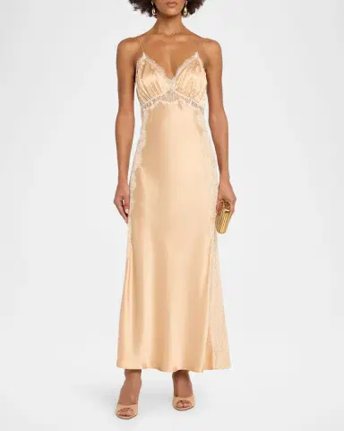 LoveShackFancy Shia Lace-Trim Silk-Blend A-Line Maxi Slipdress | Thumbnail 2 LoveShackFancy Shia Lace-Trim Silk-Blend A-Line Maxi Slipdress | Thumbnail 2
