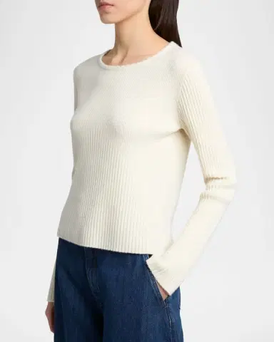 Jil Sander Wool-Cashmere Rib Crewneck Sweater | Thumbnail 4 Jil Sander Wool-Cashmere Rib Crewneck Sweater | Thumbnail 4