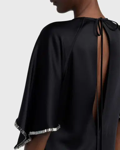 Stella McCartney Embellished Flutter-Sleeve Satin Column Gown | Thumbnail 5 Stella McCartney Embellished Flutter-Sleeve Satin Column Gown | Thumbnail 5