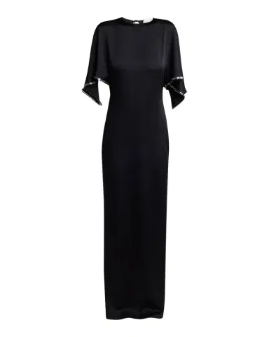 Stella McCartney Embellished Flutter-Sleeve Satin Column Gown | Thumbnail 1 Stella McCartney Embellished Flutter-Sleeve Satin Column Gown | Thumbnail 1