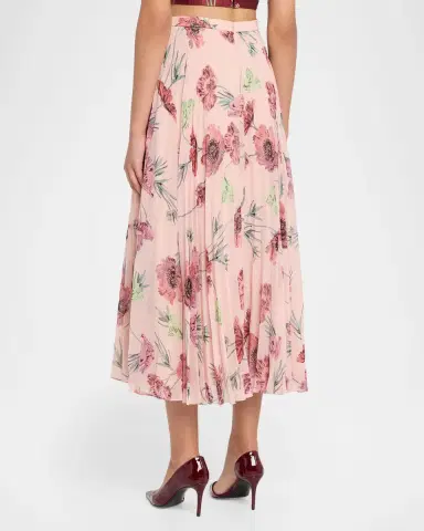 Erdem Floral Pleated Voile Midi Skirt | Thumbnail 3 Erdem Floral Pleated Voile Midi Skirt | Thumbnail 3