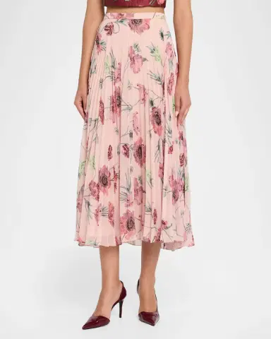 Erdem Floral Pleated Voile Midi Skirt | Thumbnail 4 Erdem Floral Pleated Voile Midi Skirt | Thumbnail 4