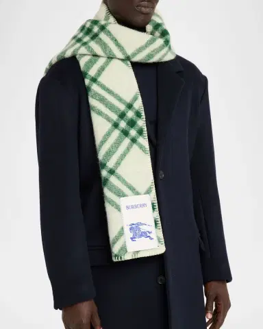 Burberry Men's Check Wool Scarf | Thumbnail 3 Burberry Men's Check Wool Scarf | Thumbnail 3