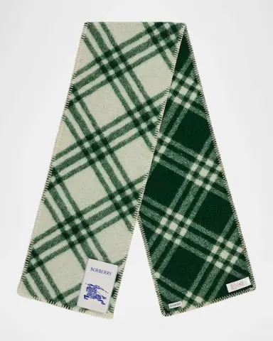 Burberry Men's Check Wool Scarf | Thumbnail 5 Burberry Men's Check Wool Scarf | Thumbnail 5
