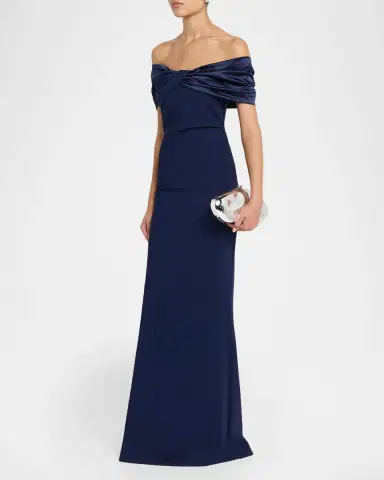 Chiara Boni La Petite Robe Vezia Twisted Off-The-Shoulder Column Gown | Thumbnail 4 Chiara Boni La Petite Robe Vezia Twisted Off-The-Shoulder Column Gown | Thumbnail 4