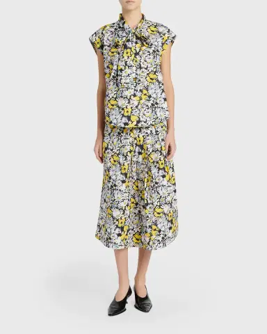 Marni Floral Tie-Neck Blouse | Thumbnail 2 Marni Floral Tie-Neck Blouse | Thumbnail 2