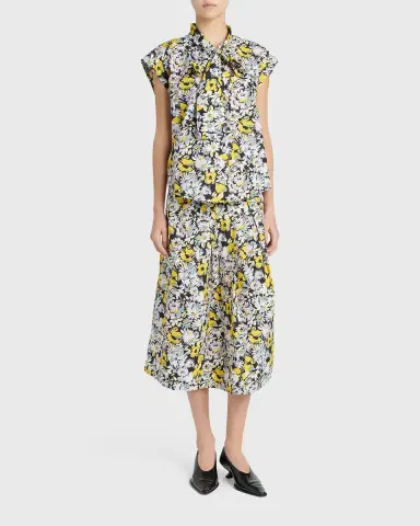 Marni Floral Cotton Midi Skirt | Thumbnail 2 Marni Floral Cotton Midi Skirt | Thumbnail 2