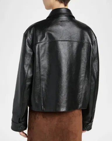 Marni Suede & Shiny Leather Zip Jacket | Thumbnail 3 Marni Suede & Shiny Leather Zip Jacket | Thumbnail 3