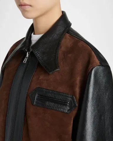 Marni Suede & Shiny Leather Zip Jacket | Thumbnail 5 Marni Suede & Shiny Leather Zip Jacket | Thumbnail 5