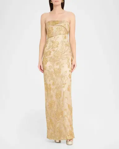 Rene Ruiz Collection Embellished Floral Strapless Column Gown | Thumbnail 2 Rene Ruiz Collection Embellished Floral Strapless Column Gown | Thumbnail 2