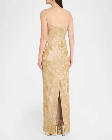 Rene Ruiz Collection Embellished Floral Strapless Column Gown | Thumbnail 3 Rene Ruiz Collection Embellished Floral Strapless Column Gown | Thumbnail 3