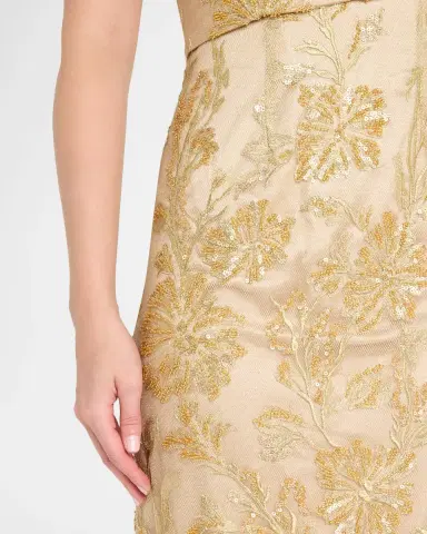 Rene Ruiz Collection Embellished Floral Strapless Column Gown | Thumbnail 5 Rene Ruiz Collection Embellished Floral Strapless Column Gown | Thumbnail 5