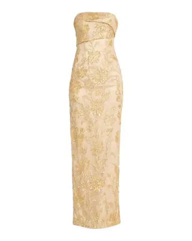 Rene Ruiz Collection Embellished Floral Strapless Column Gown | Thumbnail 1 Rene Ruiz Collection Embellished Floral Strapless Column Gown | Thumbnail 1
