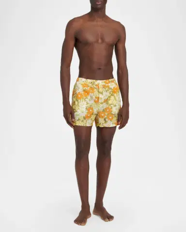 Valentino Garavani Men 's Floral Logo Swim Trunks | Thumbnail 2 Valentino Garavani Men 's Floral Logo Swim Trunks | Thumbnail 2