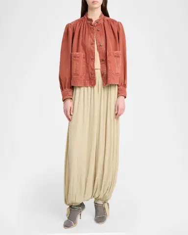 Chloe Gathered Denim Jacket | Thumbnail 2 Chloe Gathered Denim Jacket | Thumbnail 2