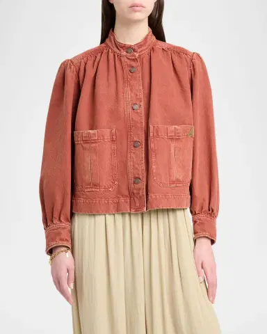 Chloe Gathered Denim Jacket | Thumbnail 4 Chloe Gathered Denim Jacket | Thumbnail 4