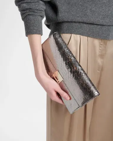 TOM FORD Jean Metallic Python-Embossed Leather Clutch | Thumbnail 2 TOM FORD Jean Metallic Python-Embossed Leather Clutch | Thumbnail 2