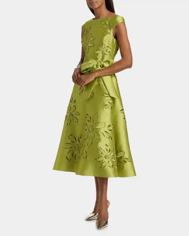 BADGLEY MISCHKA Laser-Cut Floral-Embroidered Tie-Waist Midi Dress | Thumbnail 7 BADGLEY MISCHKA Laser-Cut Floral-Embroidered Tie-Waist Midi Dress | Thumbnail 7