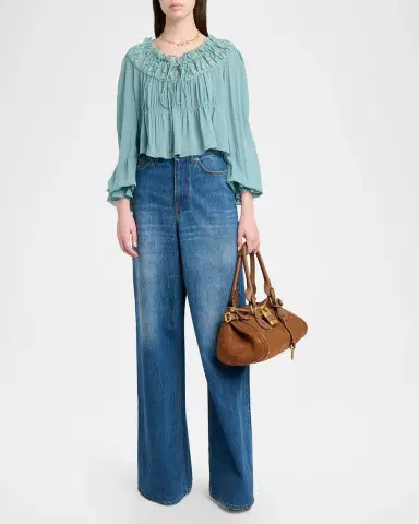 Chloé Iconic Organic Silk Georgette Top | Thumbnail 2 Chloé Iconic Organic Silk Georgette Top | Thumbnail 2