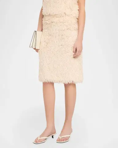 TOTEME Feathered Jersey Knee-Length Skirt | Thumbnail 4 TOTEME Feathered Jersey Knee-Length Skirt | Thumbnail 4