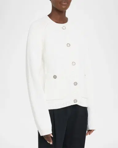 TOTEME Hammered Button Knit Cardigan | Thumbnail 4 TOTEME Hammered Button Knit Cardigan | Thumbnail 4
