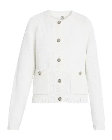 TOTEME Hammered Button Knit Cardigan | Thumbnail 1 TOTEME Hammered Button Knit Cardigan | Thumbnail 1
