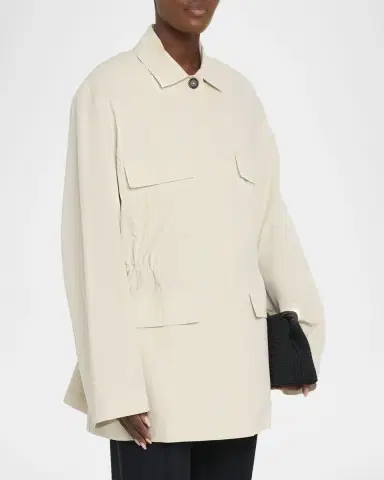 TOTEME Collared Drawstring Jacket | Thumbnail 4 TOTEME Collared Drawstring Jacket | Thumbnail 4
