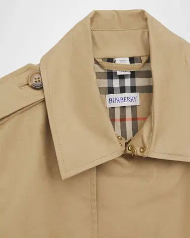 Burberry Girl's Rosie Cotton Trench Jacket, Size 4-14 | Thumbnail 3 Burberry Girl's Rosie Cotton Trench Jacket, Size 4-14 | Thumbnail 3