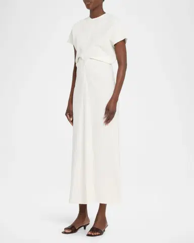 TOTEME Slouch Waist Short Sleeve Dress | Thumbnail 4 TOTEME Slouch Waist Short Sleeve Dress | Thumbnail 4