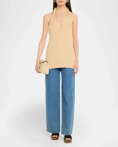 TOTEME Plunging Twisted Jersey Halter Top | Thumbnail 2 TOTEME Plunging Twisted Jersey Halter Top | Thumbnail 2