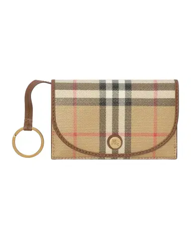 Burberry Check Folding Card Case with Key Ring | Thumbnail 1 Burberry Check Folding Card Case with Key Ring | Thumbnail 1