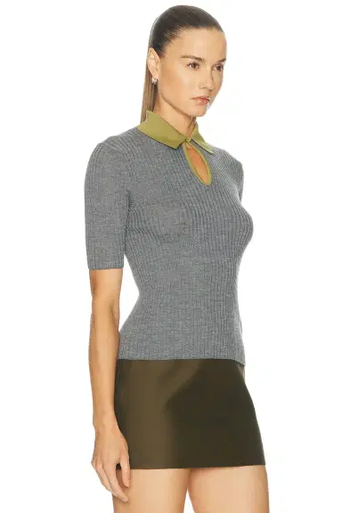 Jil Sander Short Sleeve Polo Sweater | Thumbnail 2 Jil Sander Short Sleeve Polo Sweater | Thumbnail 2