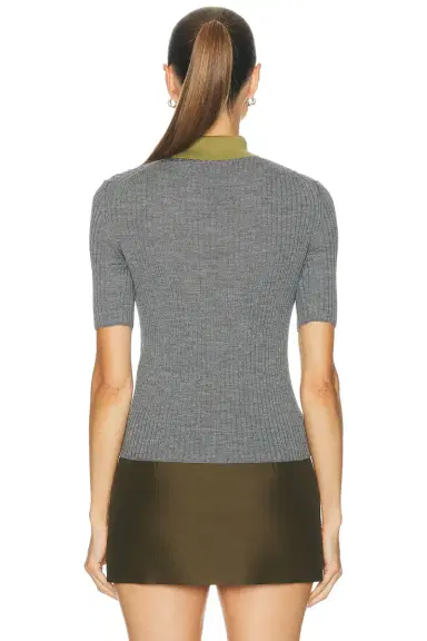 Jil Sander Short Sleeve Polo Sweater | Thumbnail 3 Jil Sander Short Sleeve Polo Sweater | Thumbnail 3