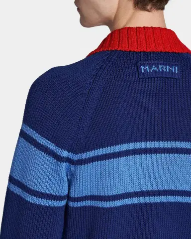 Marni Colorblocked Cotton Zip-Front Cardigan | Thumbnail 3 Marni Colorblocked Cotton Zip-Front Cardigan | Thumbnail 3
