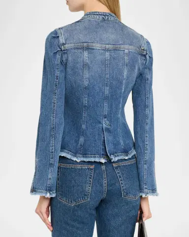 Cinq à Sept Avril Frayed Denim Jacket | Thumbnail 3 Cinq à Sept Avril Frayed Denim Jacket | Thumbnail 3