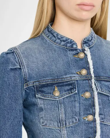 Cinq à Sept Avril Frayed Denim Jacket | Thumbnail 5 Cinq à Sept Avril Frayed Denim Jacket | Thumbnail 5