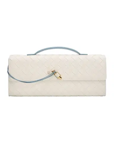 Bottega Veneta Andiamo Two-Tone Intrecciato Leather Clutch | Thumbnail 1 Bottega Veneta Andiamo Two-Tone Intrecciato Leather Clutch | Thumbnail 1
