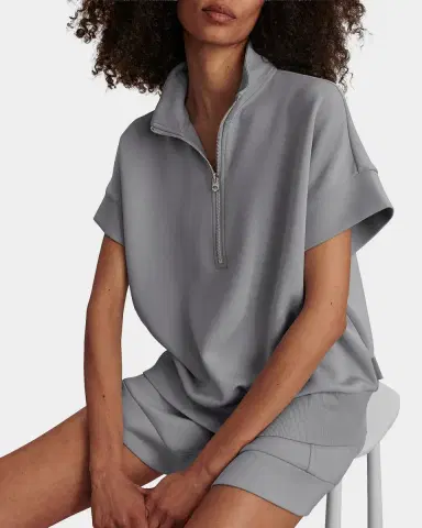 Varley Ritchie Short-Sleeve Half-Zip Sweatshirt | Thumbnail 7 Varley Ritchie Short-Sleeve Half-Zip Sweatshirt | Thumbnail 7
