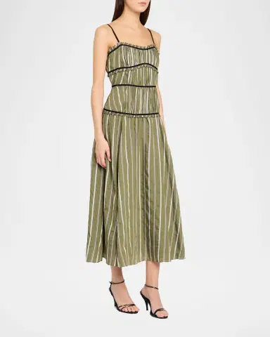 Cinq à Sept Celia Striped Maxi Dress | Thumbnail 4 Cinq à Sept Celia Striped Maxi Dress | Thumbnail 4