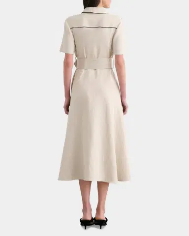 Toccin Jean Linen-Blend Belted A-Line Midi Shirtdress | Thumbnail 3 Toccin Jean Linen-Blend Belted A-Line Midi Shirtdress | Thumbnail 3
