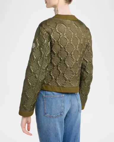 Moncler Libellule Geometric Quilted Short Down Jacket | Thumbnail 3 Moncler Libellule Geometric Quilted Short Down Jacket | Thumbnail 3