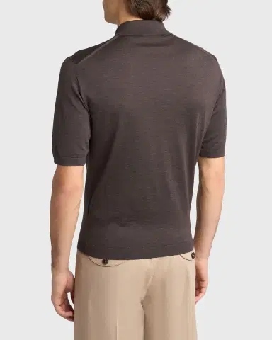 Jil Sander Men 's Lightweight Wool Polo T-Shirt | Thumbnail 3 Jil Sander Men 's Lightweight Wool Polo T-Shirt | Thumbnail 3