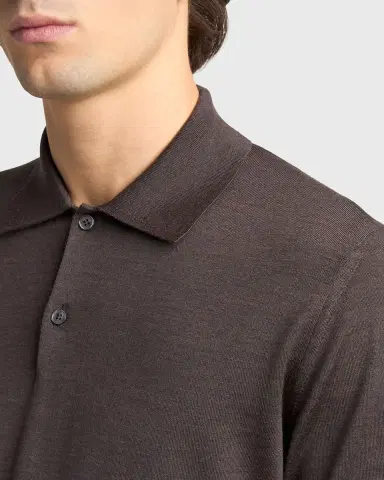 Jil Sander Men 's Lightweight Wool Polo T-Shirt | Thumbnail 5 Jil Sander Men 's Lightweight Wool Polo T-Shirt | Thumbnail 5