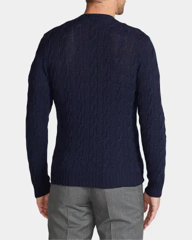 Ralph Lauren Purple Label Men's Cashmere Cable-Knit Crewneck Sweater | Thumbnail 3 Ralph Lauren Purple Label Men's Cashmere Cable-Knit Crewneck Sweater | Thumbnail 3