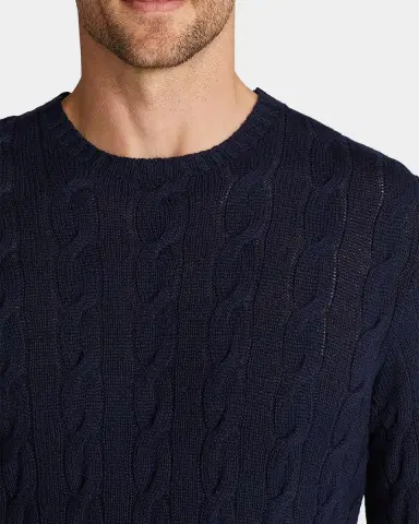 Ralph Lauren Purple Label Men's Cashmere Cable-Knit Crewneck Sweater | Thumbnail 5 Ralph Lauren Purple Label Men's Cashmere Cable-Knit Crewneck Sweater | Thumbnail 5