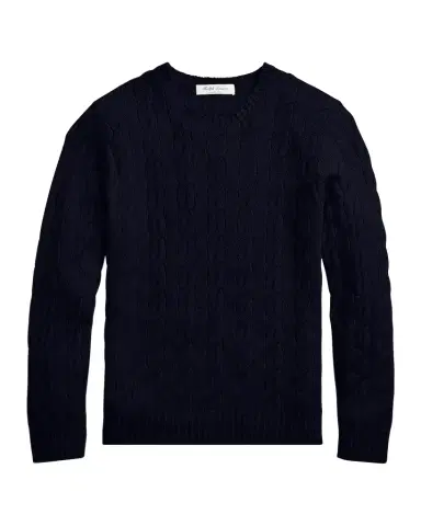 Ralph Lauren Purple Label Men's Cashmere Cable-Knit Crewneck Sweater | Thumbnail 1 Ralph Lauren Purple Label Men's Cashmere Cable-Knit Crewneck Sweater | Thumbnail 1