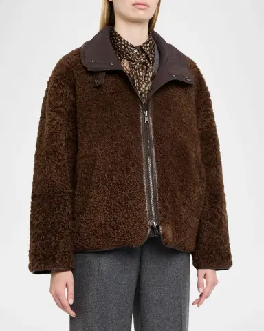 Brunello Cucinelli Curly Shearling Reversible Coat | Thumbnail 4 Brunello Cucinelli Curly Shearling Reversible Coat | Thumbnail 4