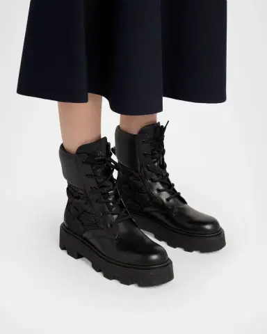 Moncler Aurea Quilted-Inset Leather Ankle Boots | Thumbnail 2 Moncler Aurea Quilted-Inset Leather Ankle Boots | Thumbnail 2